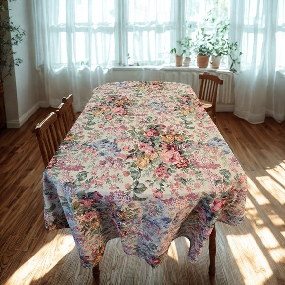 Ralph Lauren Other - Vtg Ralph Lauren Chintz Tablecloth 100% Cotton‎ Romantic Cottagecore 57"x82"